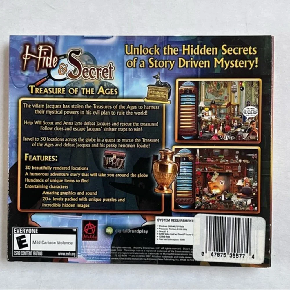 Hide & Secret Treasure For All Ages PC Games CD ROM E ESRB Viva Media Hidden